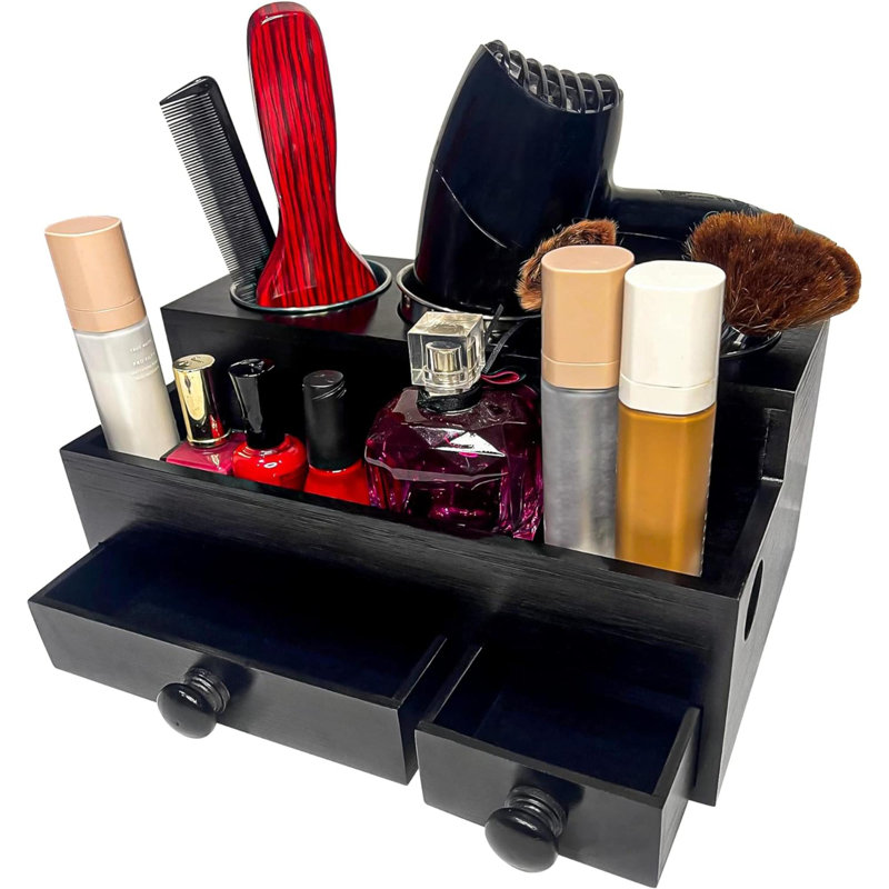Solid Wood 6-Slot Belt & Tie Organizer – For Drawer Or Closet, Includes 2 Waterproof Travel Bags