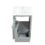 Meuble-lavabo de 20 pouces avec lavabo, gris, conception autoportante moderne, finition peinte simple, porte à fermeture douce, un tiroir, rangement à deux niveaux, tableau, lavabo en céramique de style gris 20 po, autoportant,