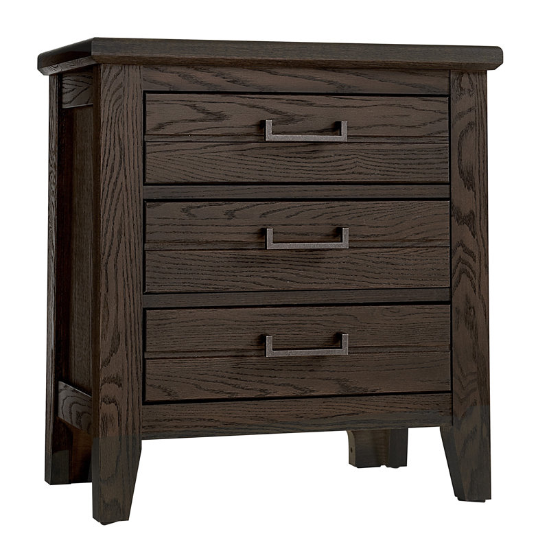 Ortholf 26'' W Solid Wood Nightstand, Dark Brown