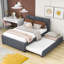 Lit plateforme tapissier avec lit gigogne simple et tête de lit-653591830-653591828