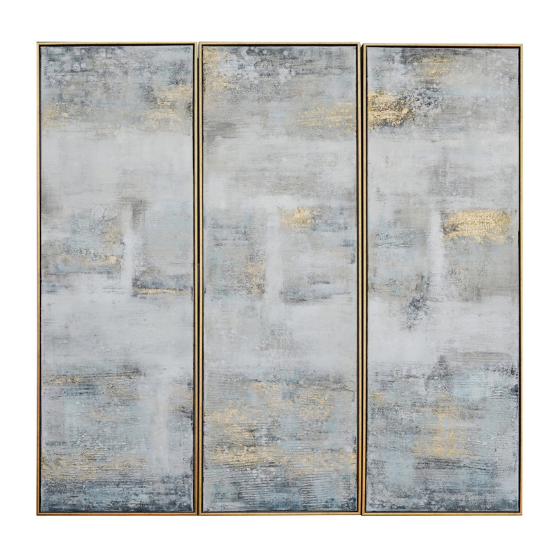 Peinture sur toile abstraite encadrée 3 pièces Avery