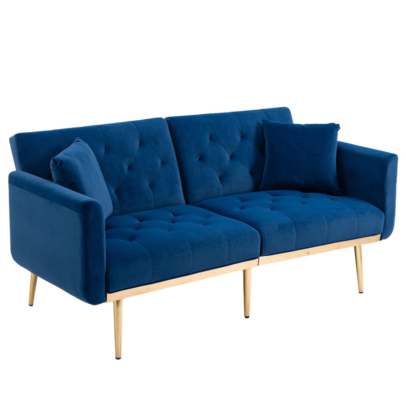 2 Seater Velvet Sofa, Navy