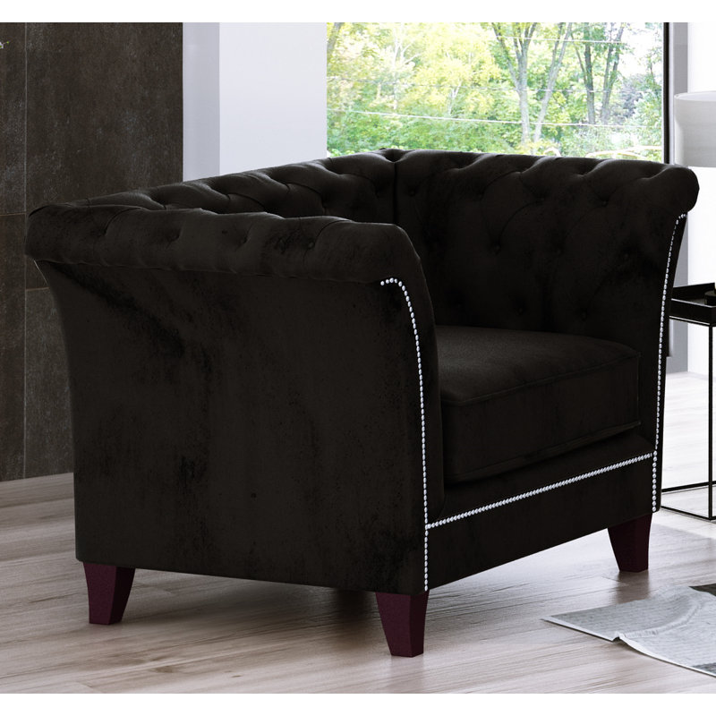  Chesterfield Armchair, Black