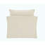 Chaise moderne en lin beige avec 2 coussins