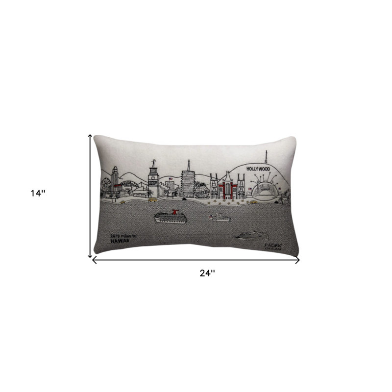 Coussin lombaire 14 po x 24 po Los Angeles, 14 po x 24 po, Crème