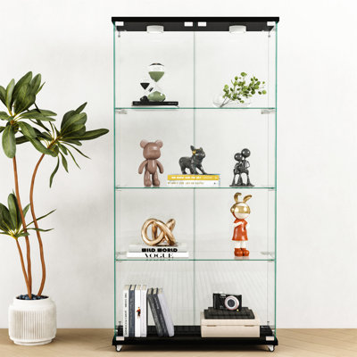 Vitrine moderne en verre avec lumières DEL