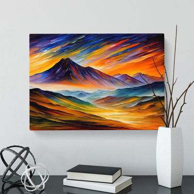 Mountains Scene Vol.4 Abstract - Wrapped Canvas