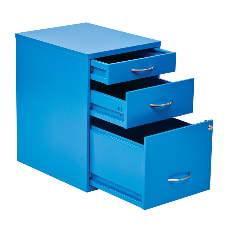 Camyiah 14.5'' Wide 3 -Drawer Steel File Cabinet, Blue
