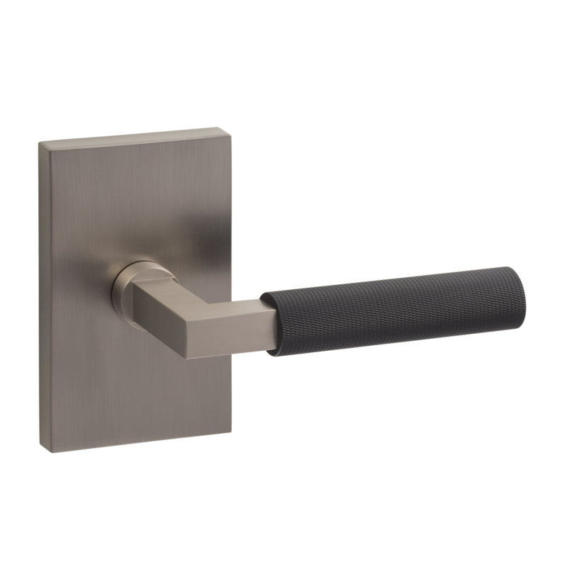 Fausse rosette Levanto, poignée moletée, Dos plat, Nickel