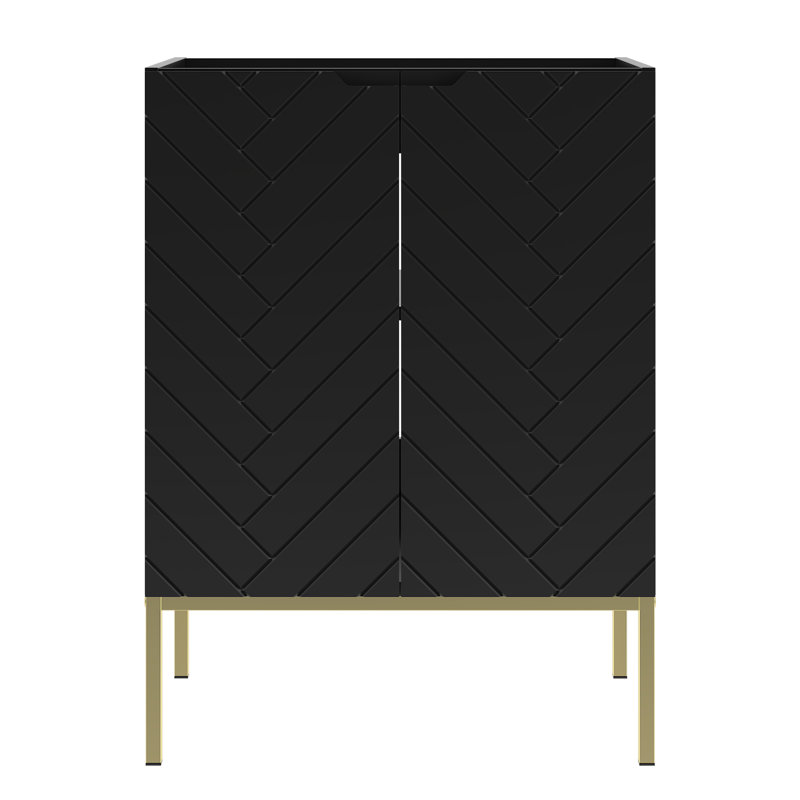 Rigdel Washbasin Cabinet 60, Black/Gold