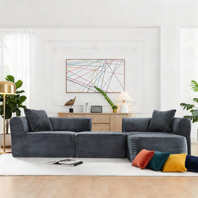 Canapé modulaire avec repose-pieds mobile