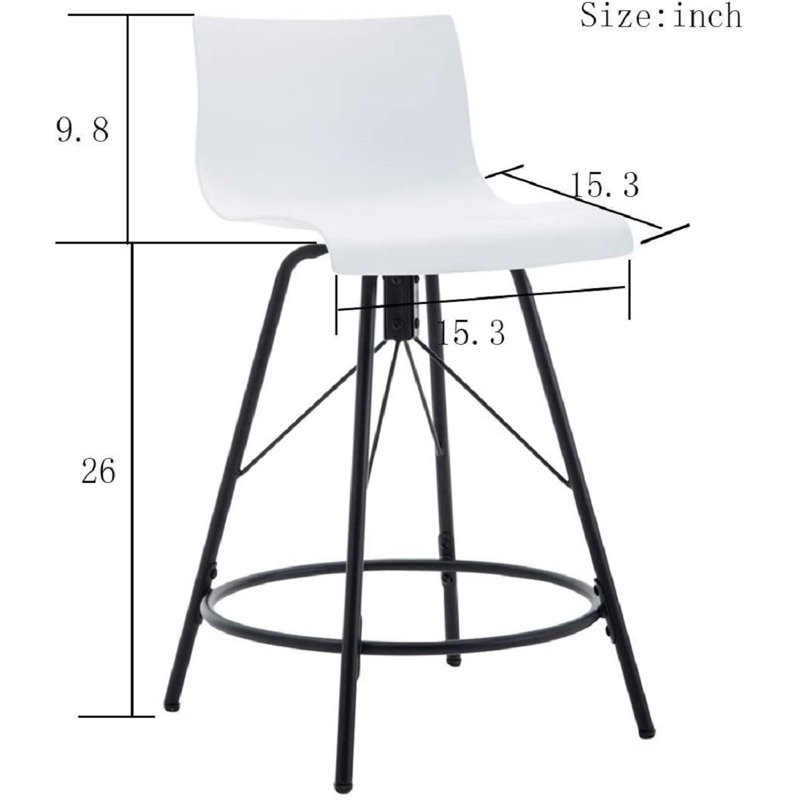 White Swivel Saddle Style Metal Counter Stools, Set of 4