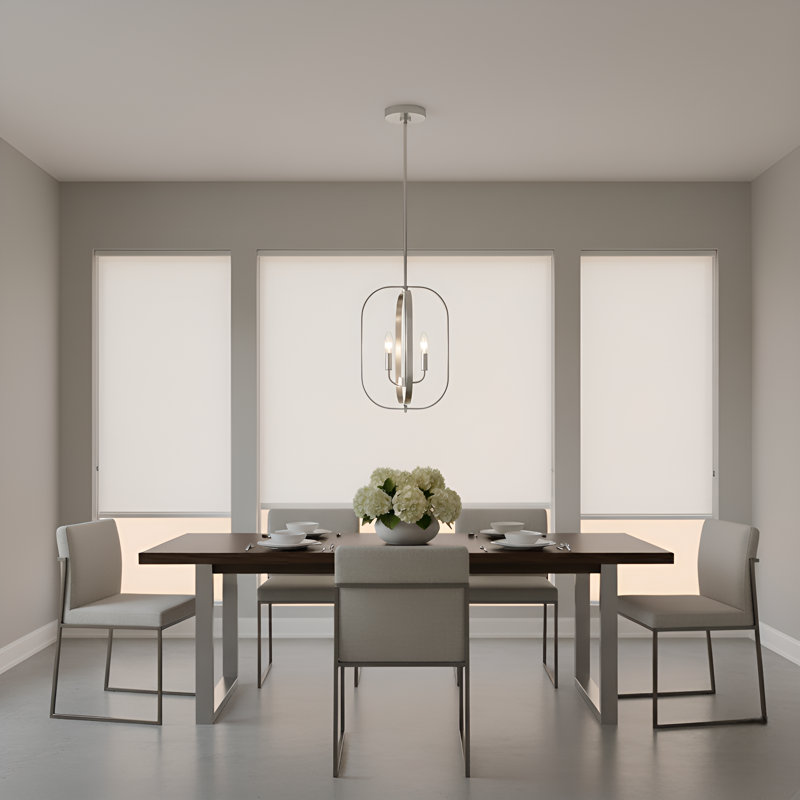 Lustre à trois lumières Loretto de Génération Éclairage , Nickel brossé, Trois lumières, H 15 po x l 10,875 po x P 10,875 po