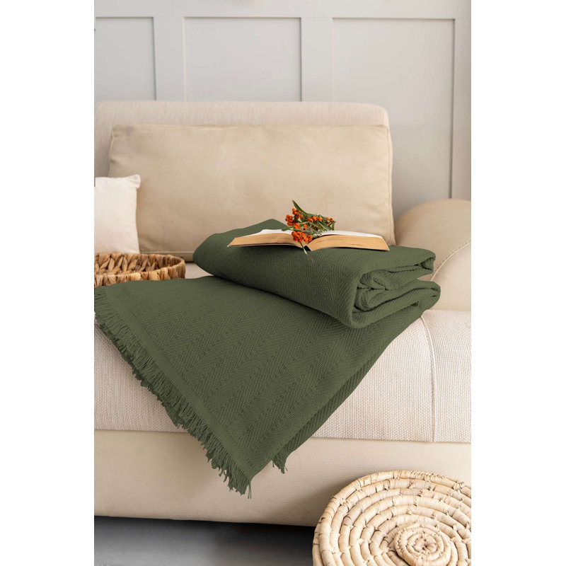 Housse de canapé écologique, 100% coton recyclé, kaki, 70,9 po x 118,1 po | 280 g / m², tissu doux et durable | Parfait pour protéger et rehausser le décor de votre salon, lavable à la machine et facile à entretenir