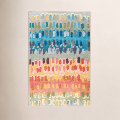 Paint Chip Multi Machine Washable Rug