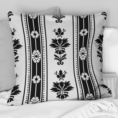Coussin décoratif noir et blanc à imprimé mosaïque X