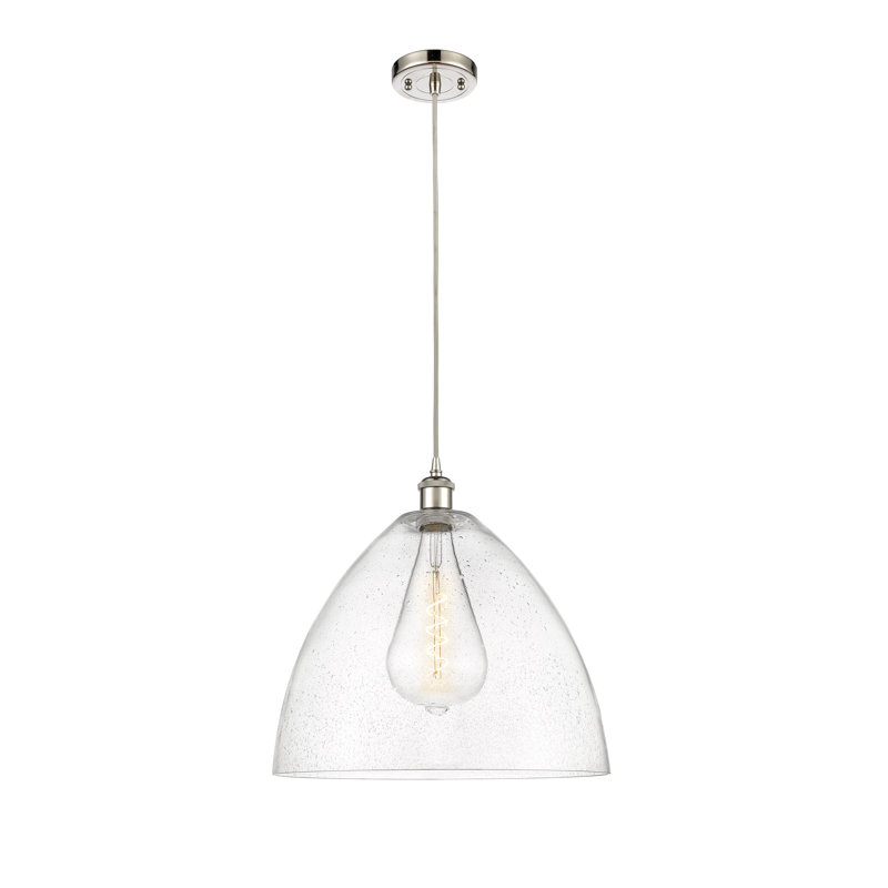 Haide 1 - Light Single Pendant, No Bulb Included, 18.75" H x 16" W x 16" D, Polished Nickel
