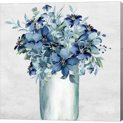 «Vase of Blue» par Kimberly Allen - peinture sur toile tendue