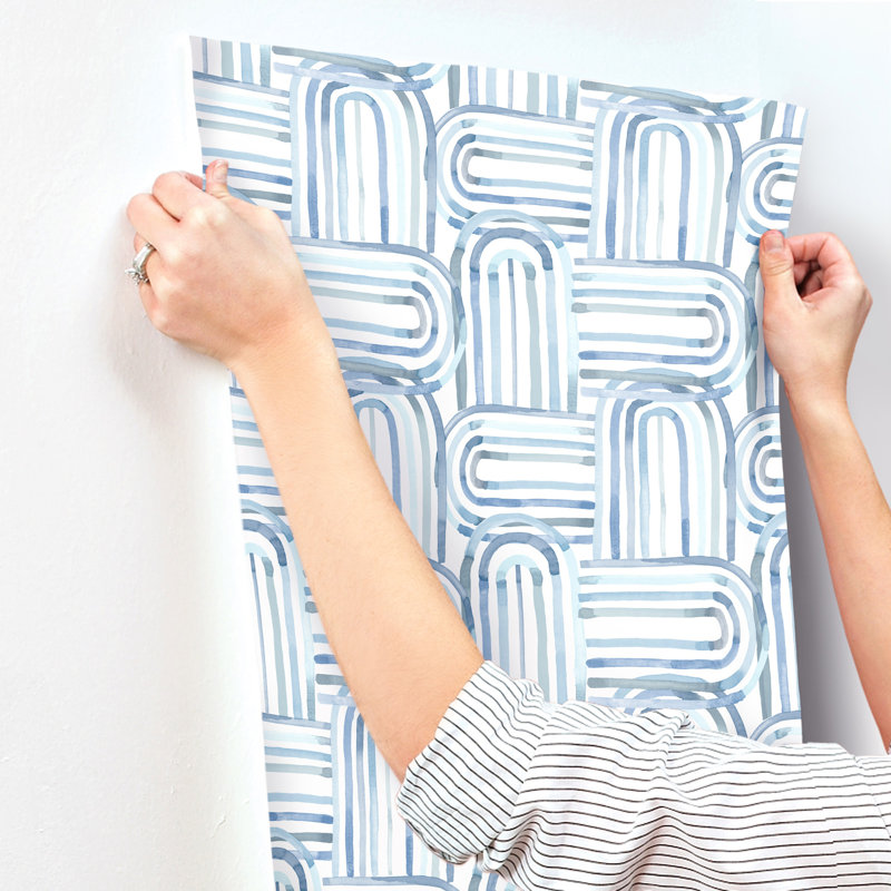Lolly Blue Arches Wallpaper, Blue