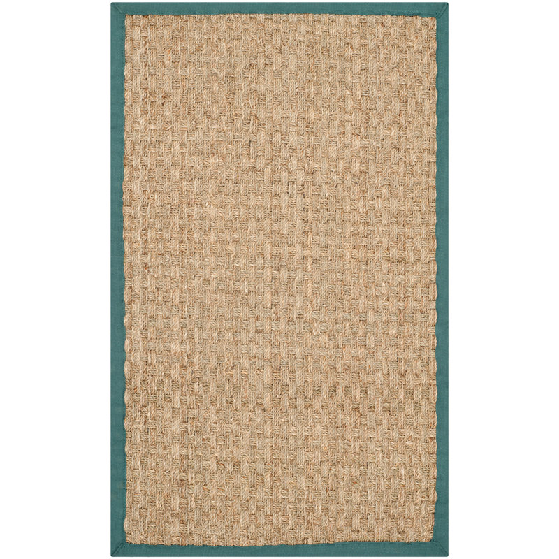 Tapis naturel / bleu clair Chester, Rectangle 2 pi 6 po x 4 pi