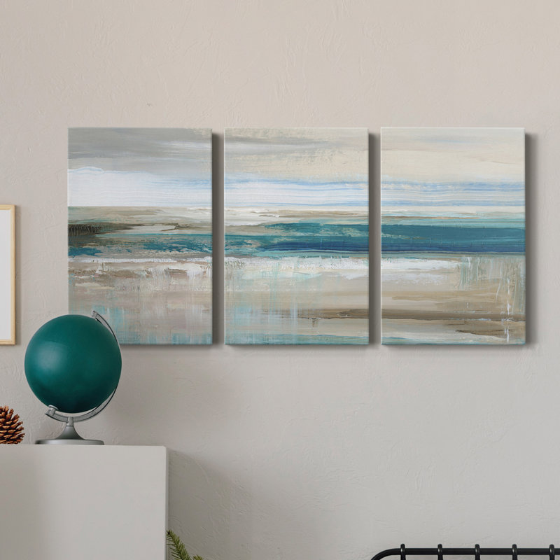 " Abstract Sea " 3 - Pieces, 40" H x 60" W x 1" D