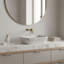 19" White Marble Rectangular Ceramic Vessel Sink, Modern Above Counter Bathroom Basin
