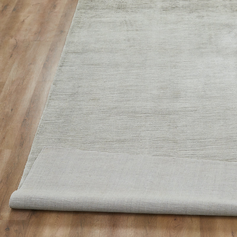 Lumiere Driftwood Natural Silk Hand Loomed Area Rug, Gray, Rectangle 8'6" x 11'6"