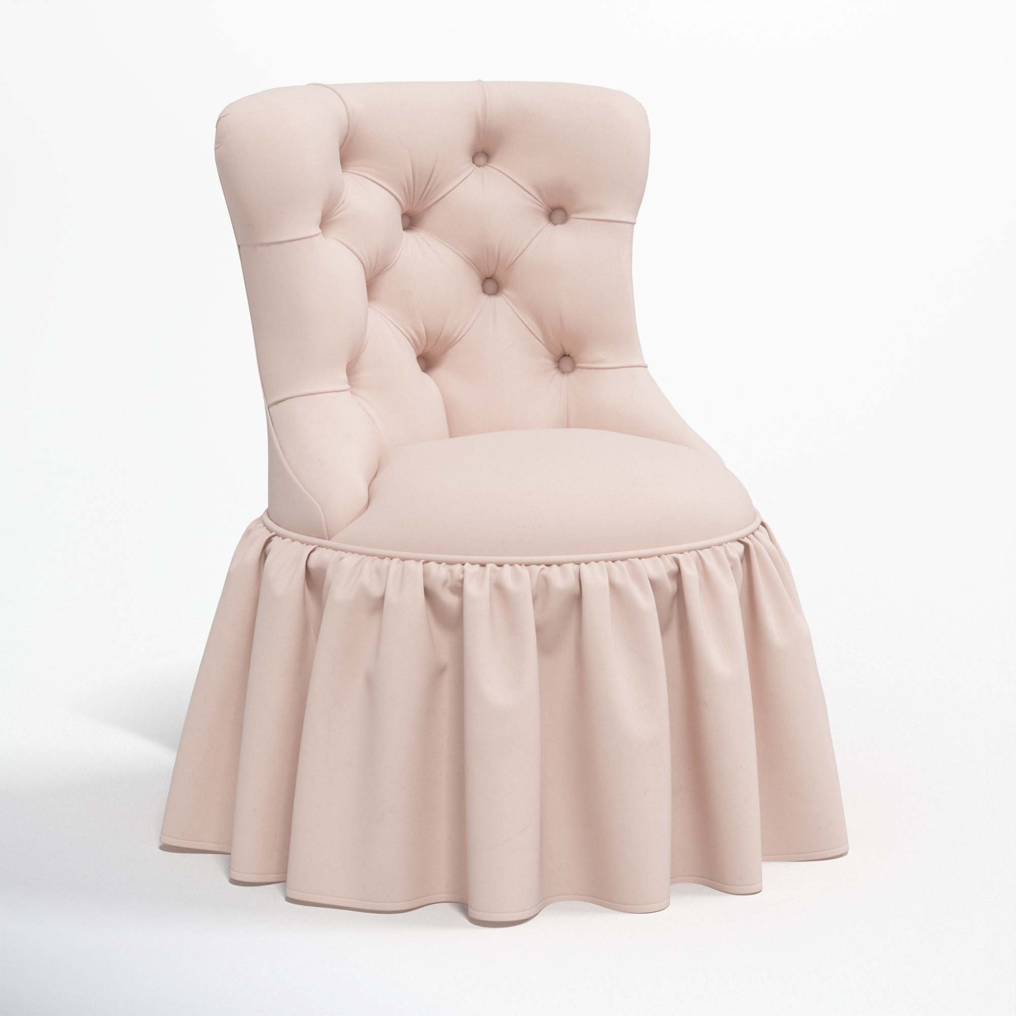 Minnie Upholstered Side Chair, Classic Blush Performance Velvet