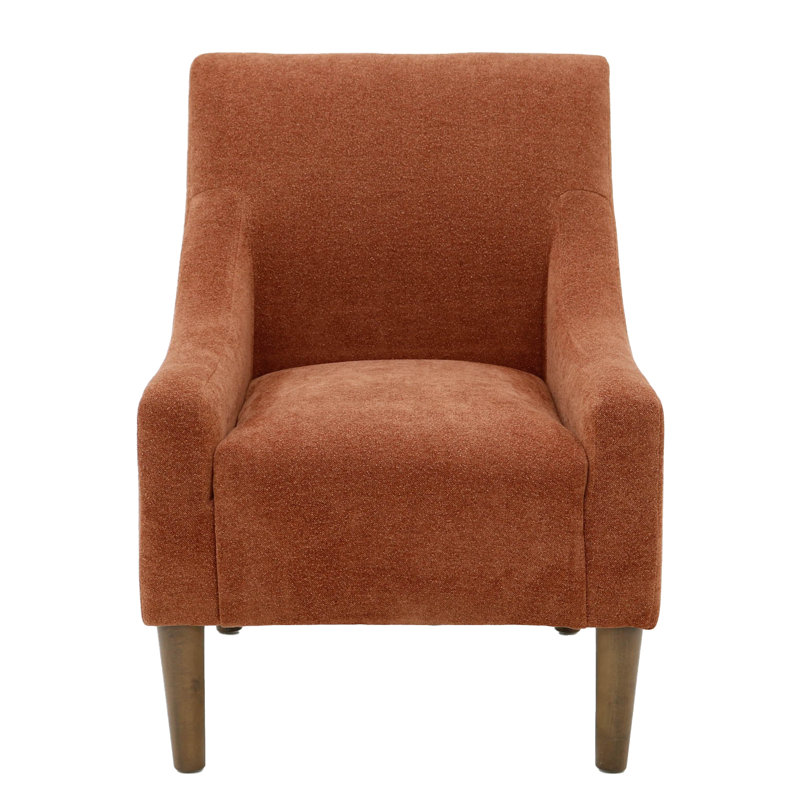 Shea Fabric Upholstered Armchair, Dark Orange Polyester Blend
