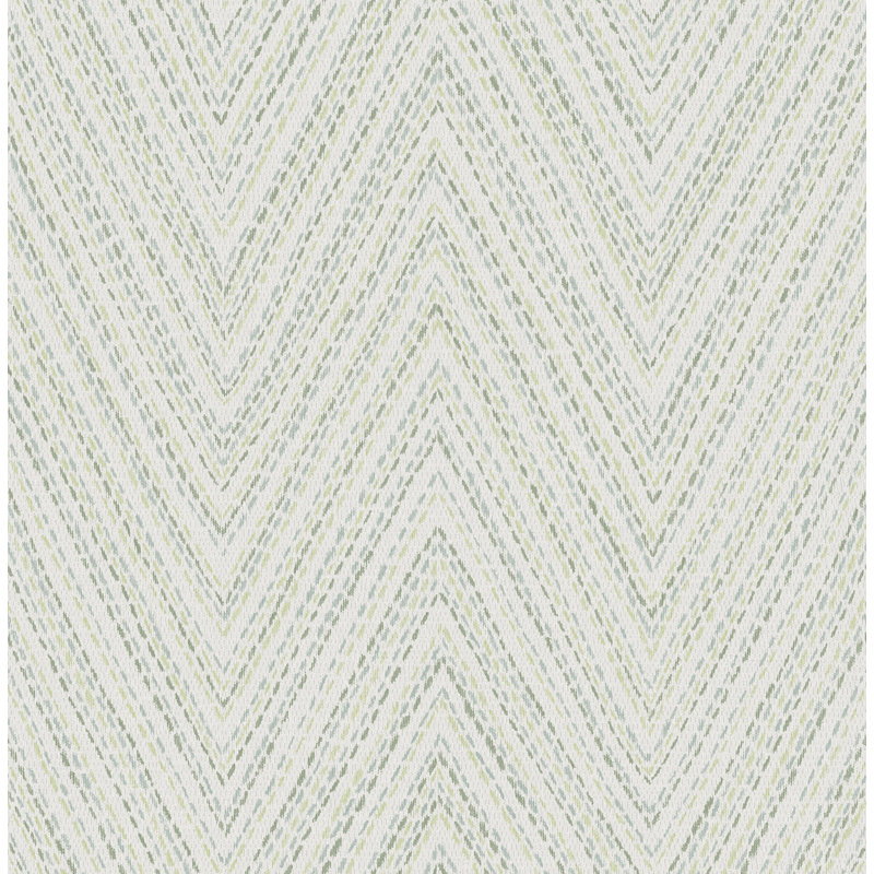 Papier peint à chevrons cousus Lainey, Vert