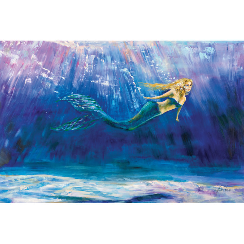 Out For A Swim by Jeanette Vertentes - Wrapped Canvas Painting, 30cm H x 46cm W x 3.8cm D