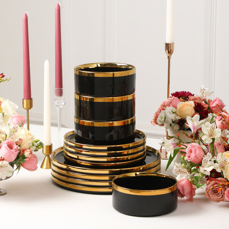 Christian Siriano Solene 12-Piece Dinnerware Set Stoneware