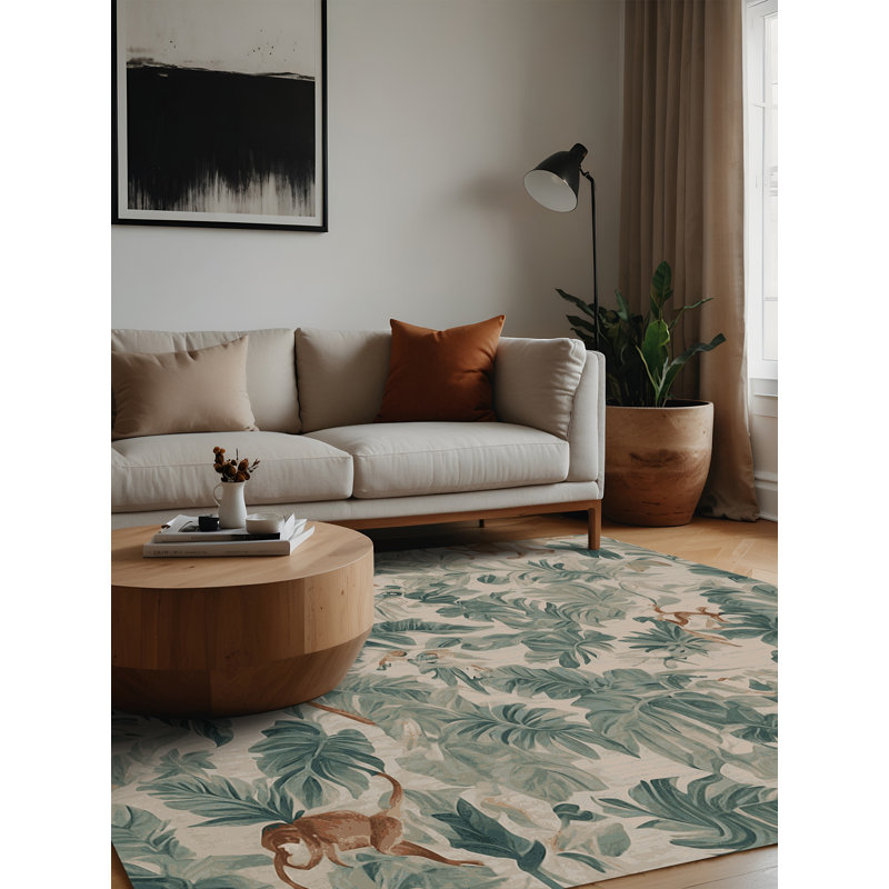 Tapis gris lavable à la machine, Carré 4 pi