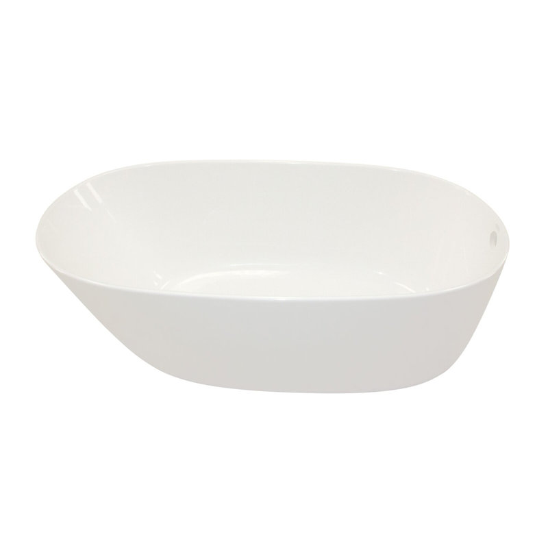 Daniela 58'' L Soaking Bathtub, White, Satin Chrome