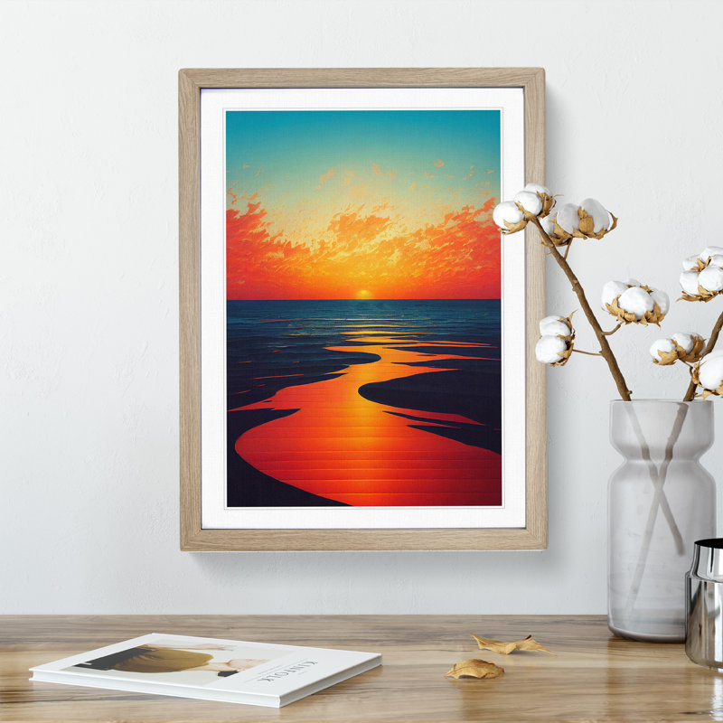 Sunset - Painting, 34cm H x 25cm W x 2cm D, No Matte, Paper