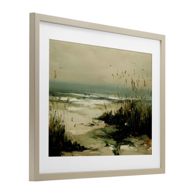 Sea Oats on the Beach Framed Print Under Glass, design by Franklyn Gregory
