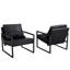 Cuir PU noir avec structure en métal - Nuance de design moderne minimaliste, configuration de soutien du dos ergonomique, 27 po x 29,7 po x 29,6 po, revêtement, conception de structure, convient à divers styles de décoration et