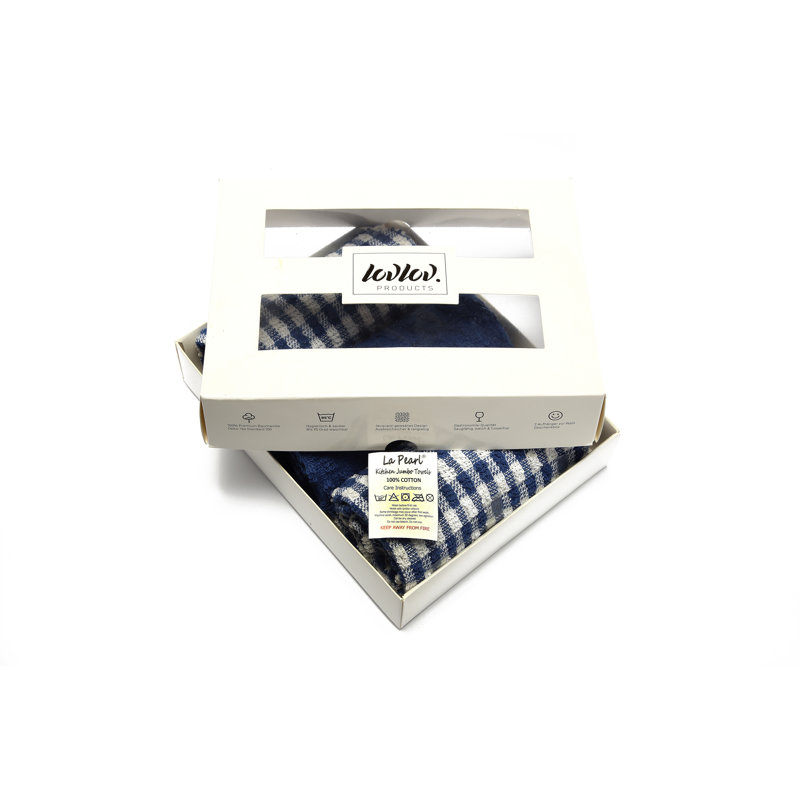 Mono Cotton Jacquard Tea Towel Kitchen Towel, Royal Blue