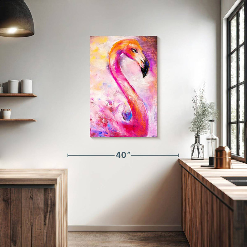 Brampt Pastel Pink Flamingo, 36" H x 24" W