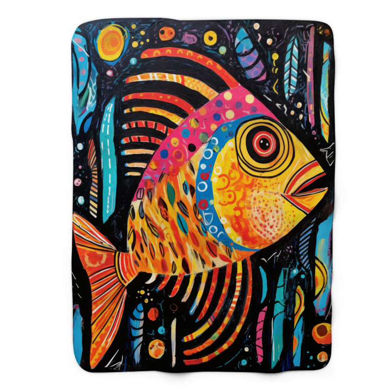 Cubism Beasts - 1 pièce Sherpa Premium, Grand lit