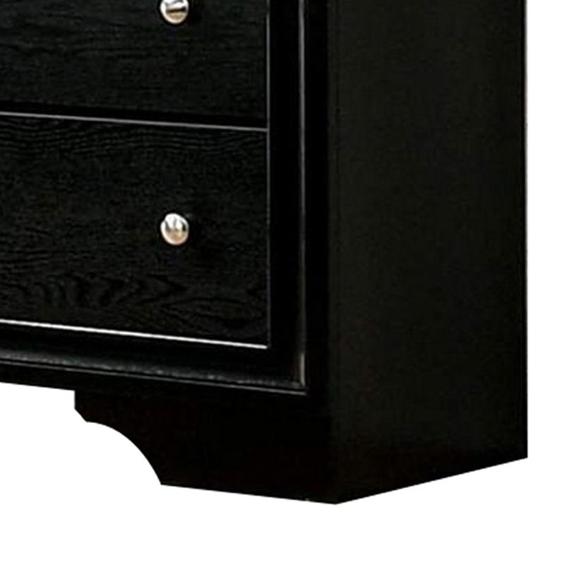 Commode double en bois massif 63 tiroirs Bonnell, Noir