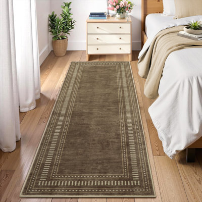 Tapis lavable à bordure moderne, à poils courts et doux, antidérapant, antidérapant, résistant aux marques et tapis pour animaux de compagnie pour le salon, la chambre à coucher, la chambre de bébé