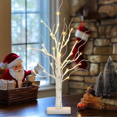 Arbre de Noël illuminé 22 lumières de Noël 24 pièces de table pour table de salle à manger
