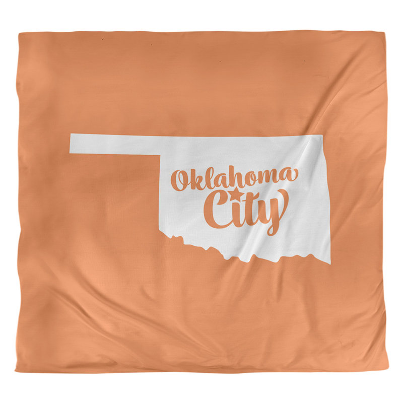 Housse de couette oklahoma city oklahoma, Housse de couette pour très grand lit, Orange, Microfibre