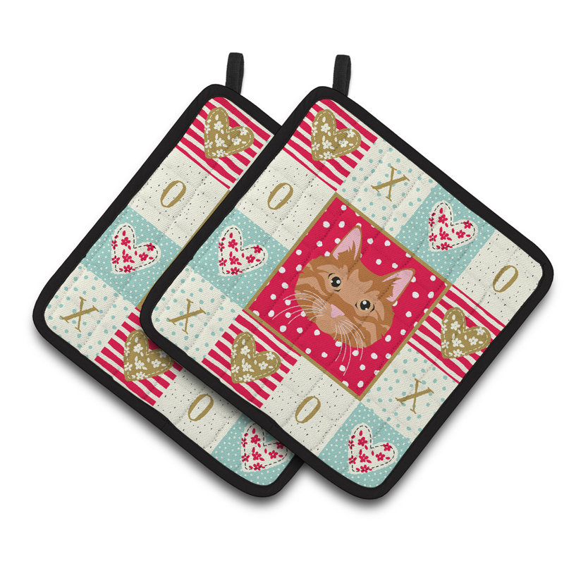 Ensemble de cuisinier poignée 2 pièces carolines brésilien chat love, Kurilian Bobtail