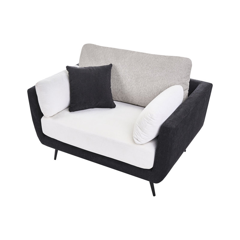 Tasleem Upholstered Fabric Armchair, Black Fabric