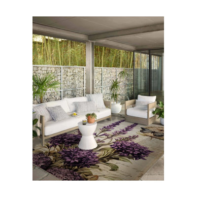 Tapis décoratif lavande lavable à la machine