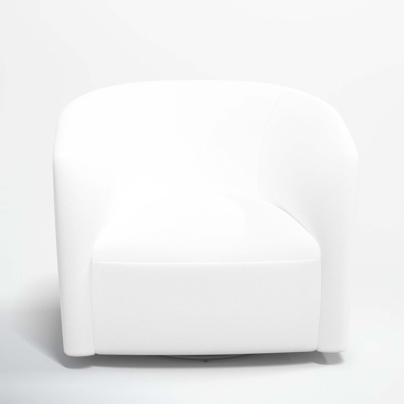 Marita 32" Barrel Chair, White Performance Twill