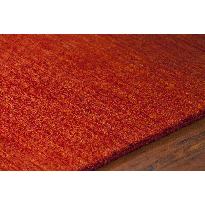Gabi Hand-Knotted Red Area Rug, Rectangle 7'9" x 10'6"