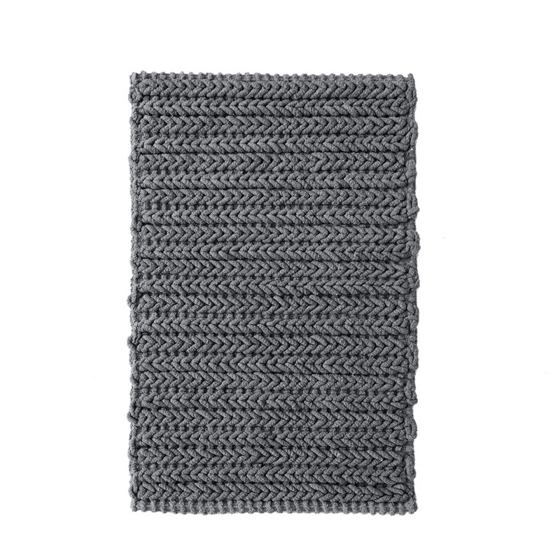 100% Cotton Chenille Chain Stitch Rug, Rectangle 1'8" x 2'6"